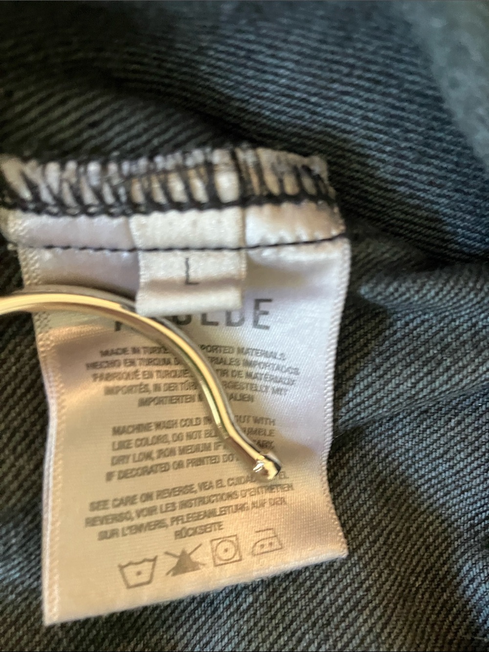 AGOLDE Heller Black Faded Denim Vest Close-Fitting Tailored Women’s Size L EUC - Picture 11 of 12